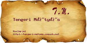 Tengeri Mátyás névjegykártya